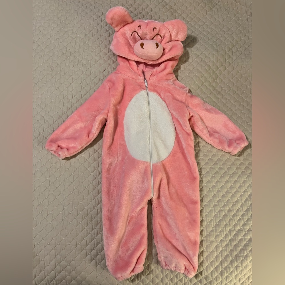 Pink Fleece Baby Pig Onesie